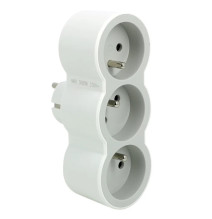 Rozbočovač čelný 3x2P+T, biela/tmavosivá