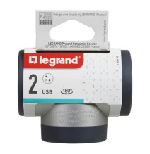 Rozbočovač bočný otočný 3x2P+T, USB A+C, hliník/tmavosivá