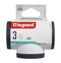 Rozbočovač bočný otočný 3x2P+T, biela/tmavosivá