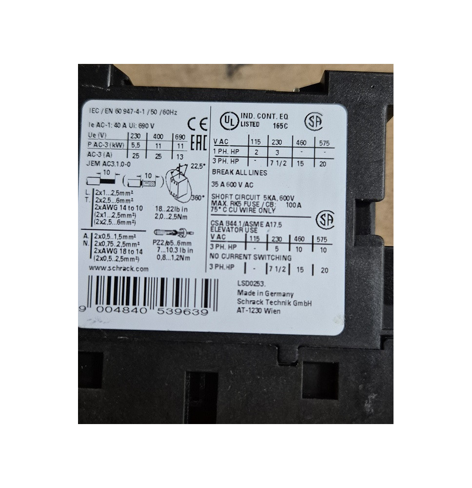 Stýkač Schrack LSD0253